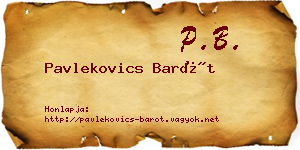 Pavlekovics Barót névjegykártya